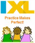 IXL Math Logo on home work helpers page. 